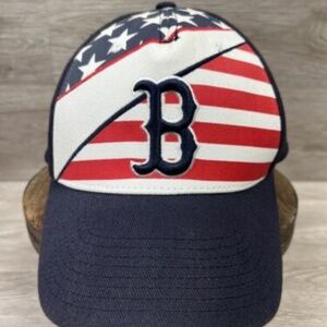 BOSTON RED SOX Fan Favorite American Flag Hat Adjustable One Size Cap Baseball